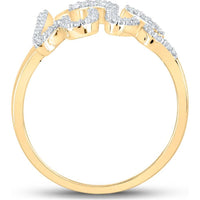 GND 10K Yellow Gold Love Motif Ring with Prong-Set Round Diamonds - 1/5 Total Carat Weight