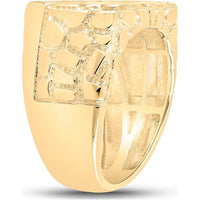 GND 10K Yellow Gold Nugget Fashion Ring with 1/2 Carat Prong-Set Round Diamonds