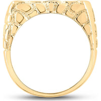 GND 10K Yellow Gold Nugget Fashion Ring with 1/2 Carat Prong-Set Round Diamonds