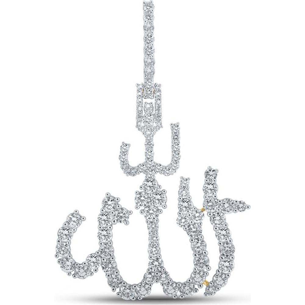 GND 10K Yellow Gold Pendant with Prong Set Round Diamonds - 2.08 Carat Total Diamond Weight