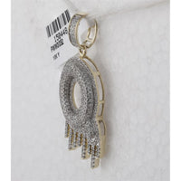 GND 10K Yellow Gold Q Letter Charm Pendant with Pave-Set Round Diamonds - 0.85 Carat Total Diamond Weight