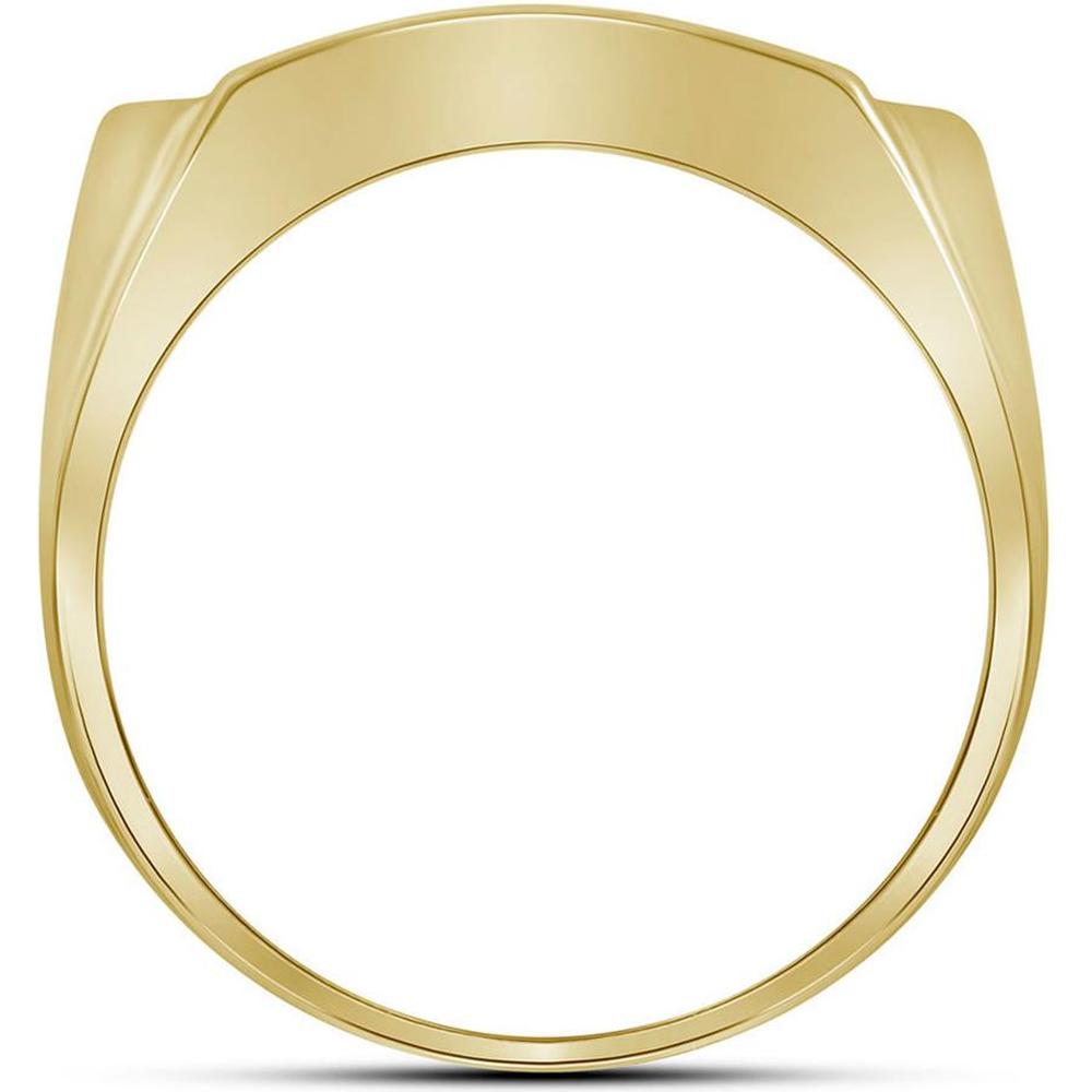 GND 10K Yellow Gold Rectangle Arched Cluster Ring with Prong-Set Round Diamonds - 0.50 Carat Total Diamond Weight