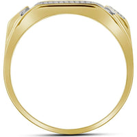 GND 10K Yellow Gold Rectangular Cluster Ring with Pave-Set Round Diamonds - 1/2 Total Carat Weight