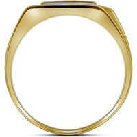 GND 10K Yellow Gold Rectangular Cluster Ring with Prong-Set Round Diamonds - 1/4 Total Carat Weight