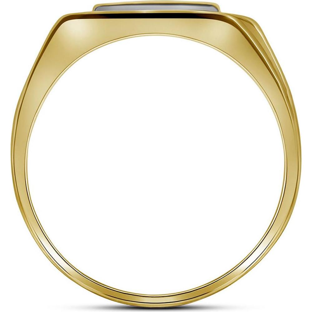 GND 10K Yellow Gold Rectangular Cluster Ring with Prong-Set Round Diamonds - 1/4 Total Carat Weight