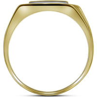 GND 10K Yellow Gold Rectangular Cluster Ring with Prong-Set Round Diamonds - 1/4 Total Carat Weight