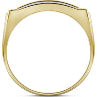 GND 10K Yellow Gold Rectangular Pave-Set Diamond Cluster Ring - 0.50 Carat Total Diamond Weight