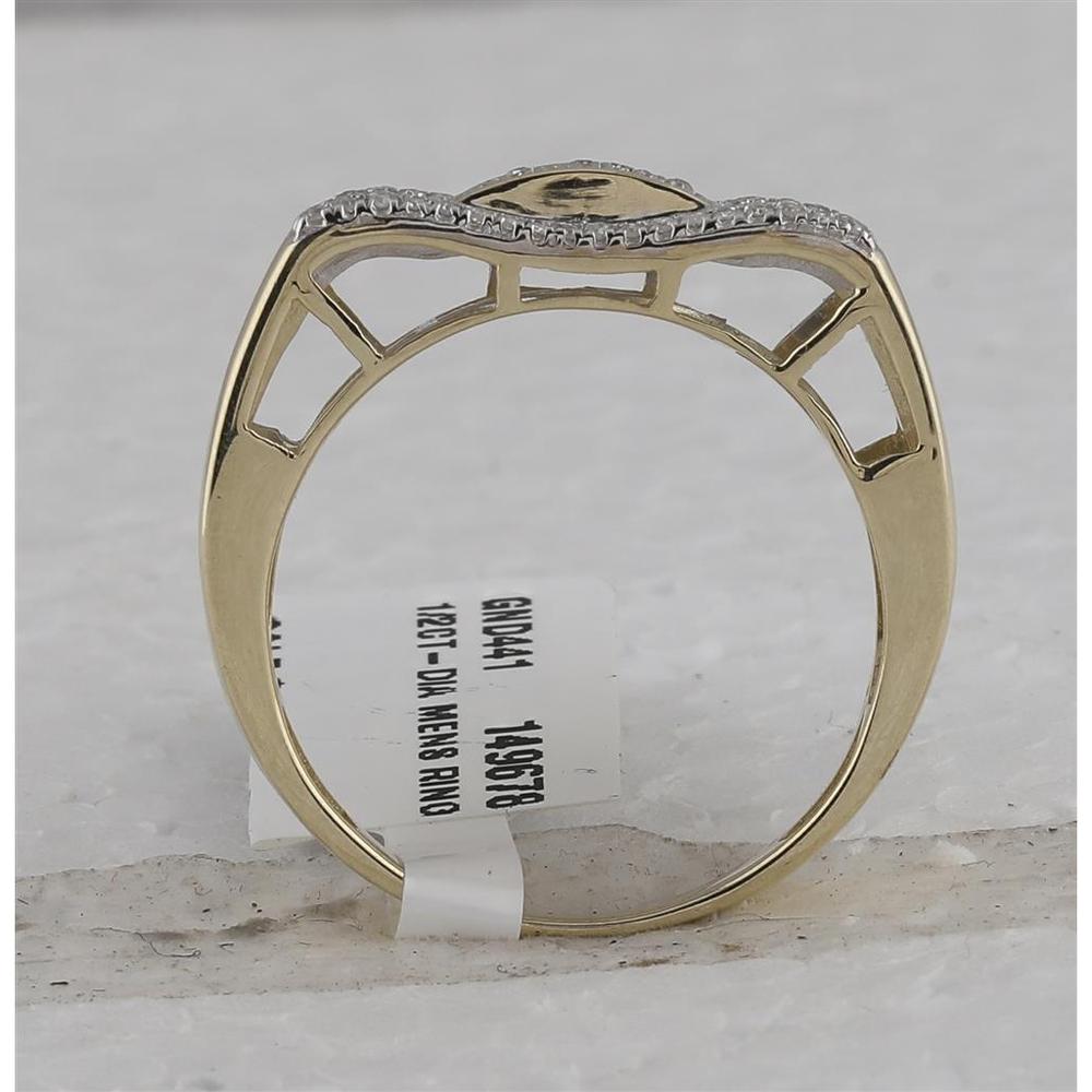 GND 10K Yellow Gold Ring with Pave-Set Round Diamond Cluster - 1/2 Total Carat Weight