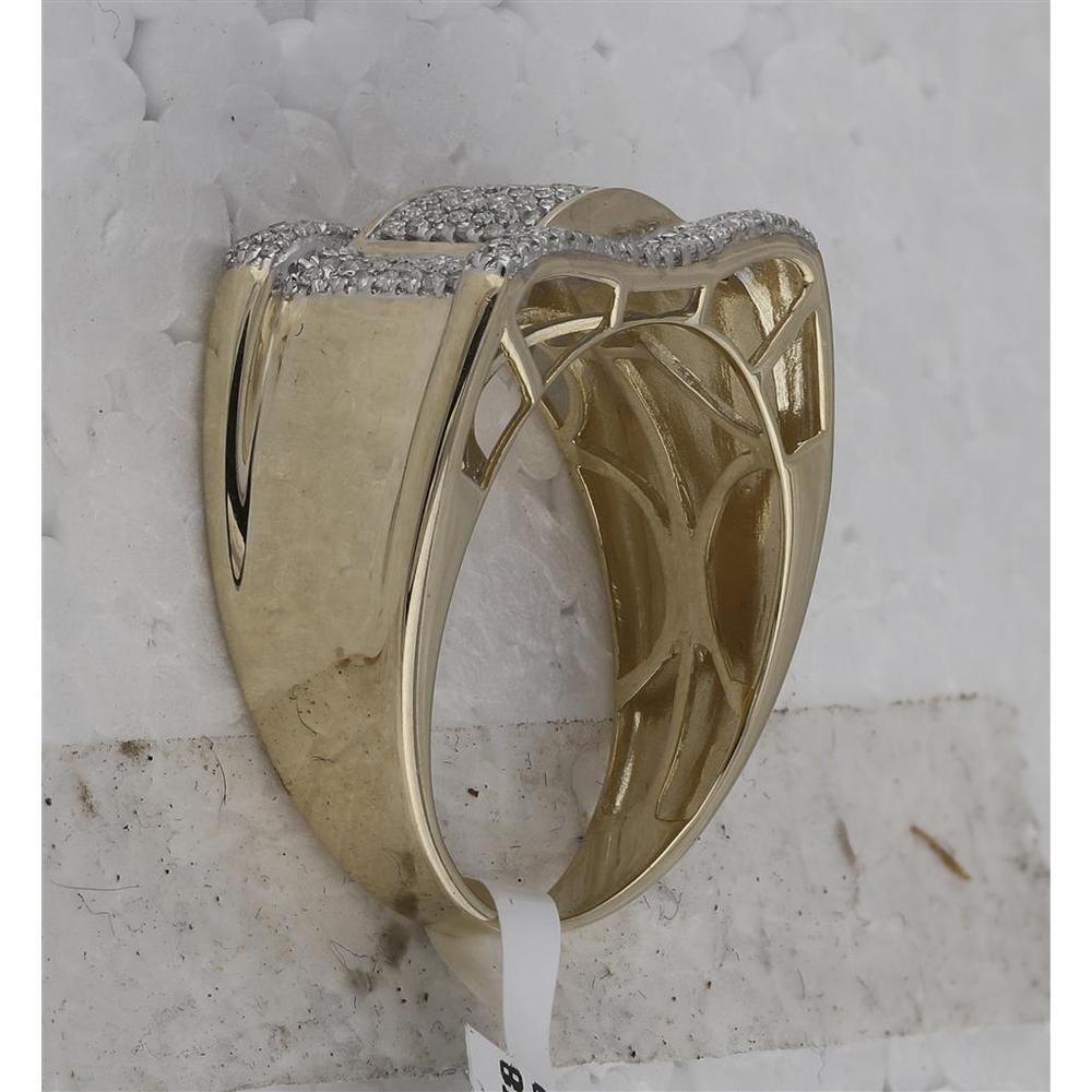 GND 10K Yellow Gold Ring with Pave-Set Round Diamond Cluster - 1/2 Total Carat Weight