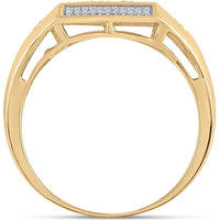 GND 10K Yellow Gold Ring with Pave-Set Round Diamonds - 3/8 Total Carat Weight