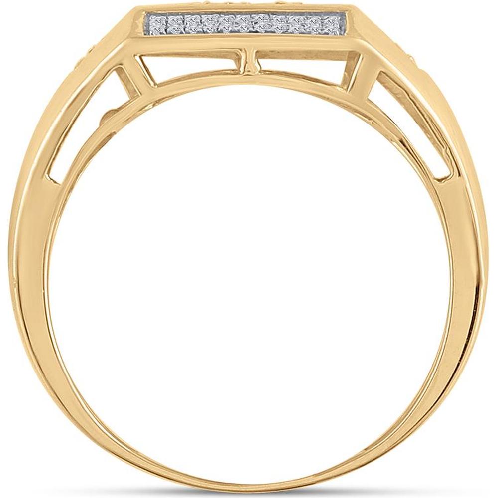GND 10K Yellow Gold Ring with Pave-Set Round Diamonds - 3/8 Total Carat Weight