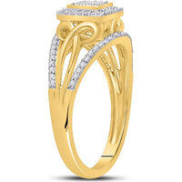 GND 10K Yellow Gold Ring with Prong-Set Round Diamonds in a Square Cluster - 1/4 Total Carat Weight