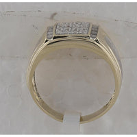 GND 10K Yellow Gold Ring with Prong-Set Round Diamonds in Square Cluster - 0.25 Carat Total Diamond Weight