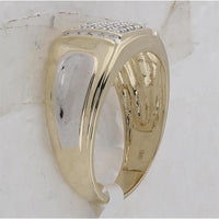 GND 10K Yellow Gold Ring with Prong-Set Round Diamonds in Square Cluster - 0.25 Carat Total Diamond Weight