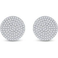 GND 10K Yellow Gold Round Diamond Circle Cluster Earrings - 1/3 Carat Total Diamond Weight