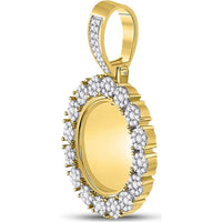 GND 10K Yellow Gold Round Diamond Cluster Circle Memory Pendant – 2.00 Carat Total Diamond Weight