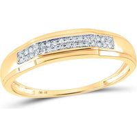 GND 10K Yellow Gold Round Diamond Cluster Matching Wedding Ring Set - 1/3 Carat Total Diamond Weight
