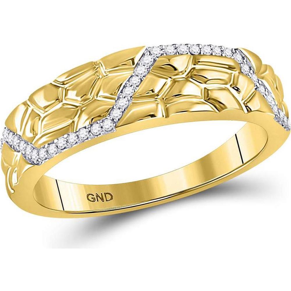 GND 10K Yellow Gold Round Diamond Cluster Matching Wedding Ring Set with Prong-Set Diamonds – 3/8 Total Carat Weight
