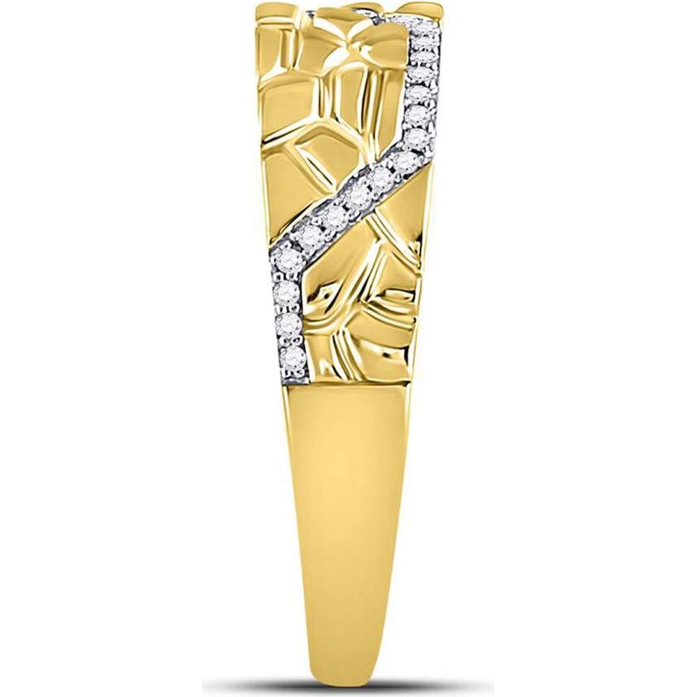 GND 10K Yellow Gold Round Diamond Cluster Matching Wedding Ring Set with Prong-Set Diamonds – 3/8 Total Carat Weight