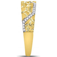 GND 10K Yellow Gold Round Diamond Cluster Matching Wedding Ring Set with Prong-Set Diamonds – 3/8 Total Carat Weight