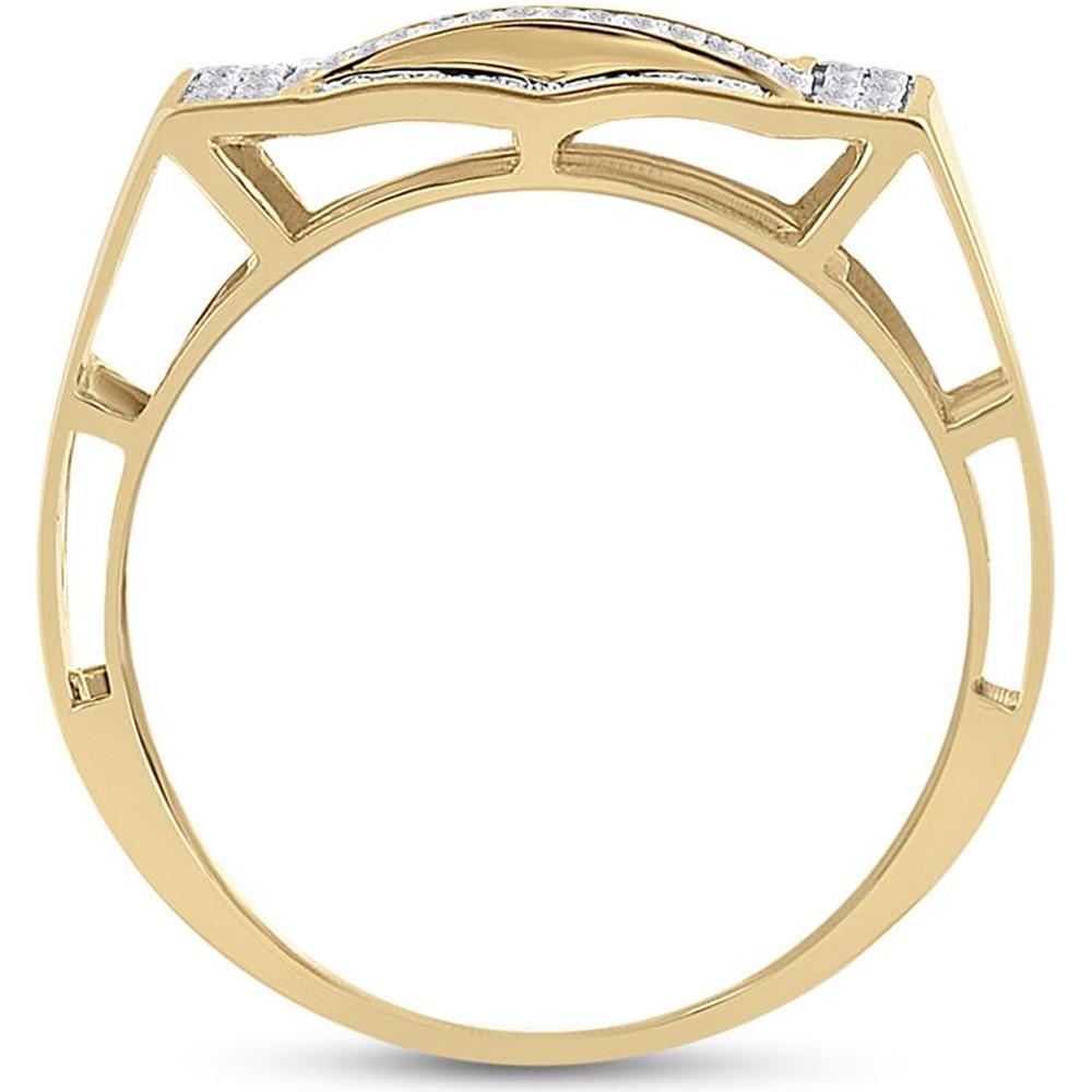 GND 10K Yellow Gold Round Diamond Cluster Ring with Pave Set Diamonds - 1/2 Carat Total Diamond Weight