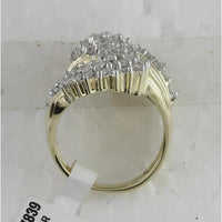 GND 10K Yellow Gold Round Diamond Cluster Ring with Prong and Channel Set Diamonds – 2.00 Carat Total Diamond Weight