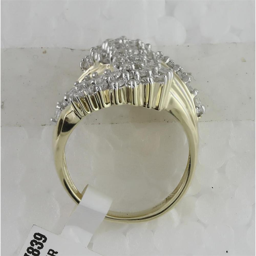 GND 10K Yellow Gold Round Diamond Cluster Ring with Prong and Channel Set Diamonds – 2.00 Carat Total Diamond Weight