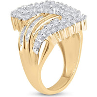 GND 10K Yellow Gold Round Diamond Cluster Ring with Prong and Channel Set Diamonds – 2.00 Carat Total Diamond Weight