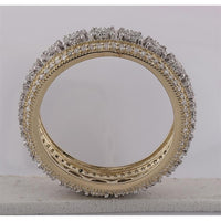 GND 10K Yellow Gold Round Diamond Cluster Statement Band Ring - 1.25 Carat Total Diamond Weight