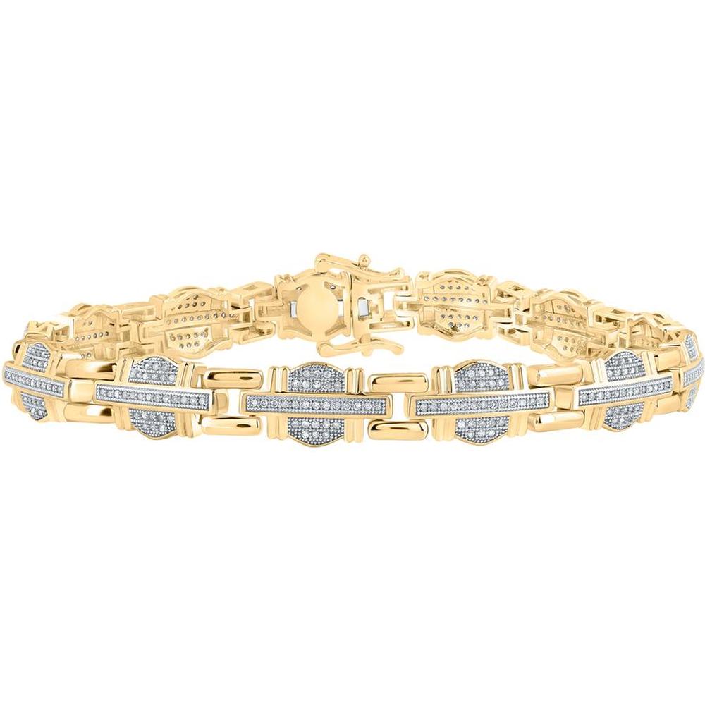 GND 10K Yellow Gold Round Diamond Link Bracelet – 1.00 Carat Total Diamond Weight