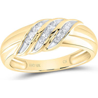 GND 10K Yellow Gold Round Diamond Solitaire Matching Wedding Ring Set - 5/8 Total Carat Weight