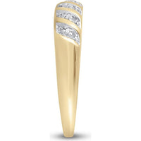 GND 10K Yellow Gold Round Diamond Solitaire Matching Wedding Ring Set with Prong-Set Diamond - 1/20 Carat Total Diamond Weight