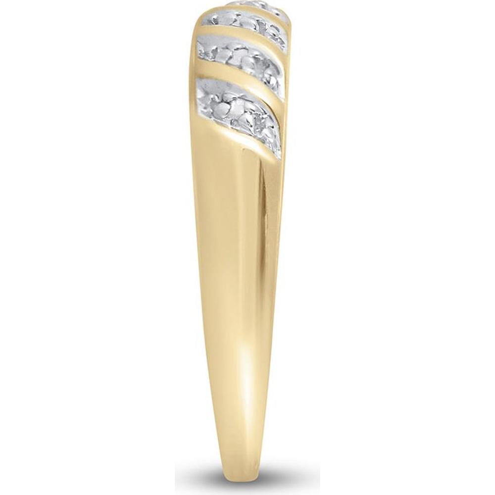 GND 10K Yellow Gold Round Diamond Solitaire Matching Wedding Ring Set with Prong-Set Diamond - 1/20 Carat Total Diamond Weight