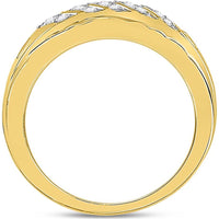 GND 10K Yellow Gold Round Diamond Wedding Band Ring with Prong-Set Diamonds - 0.20 Carat Total Diamond Weight