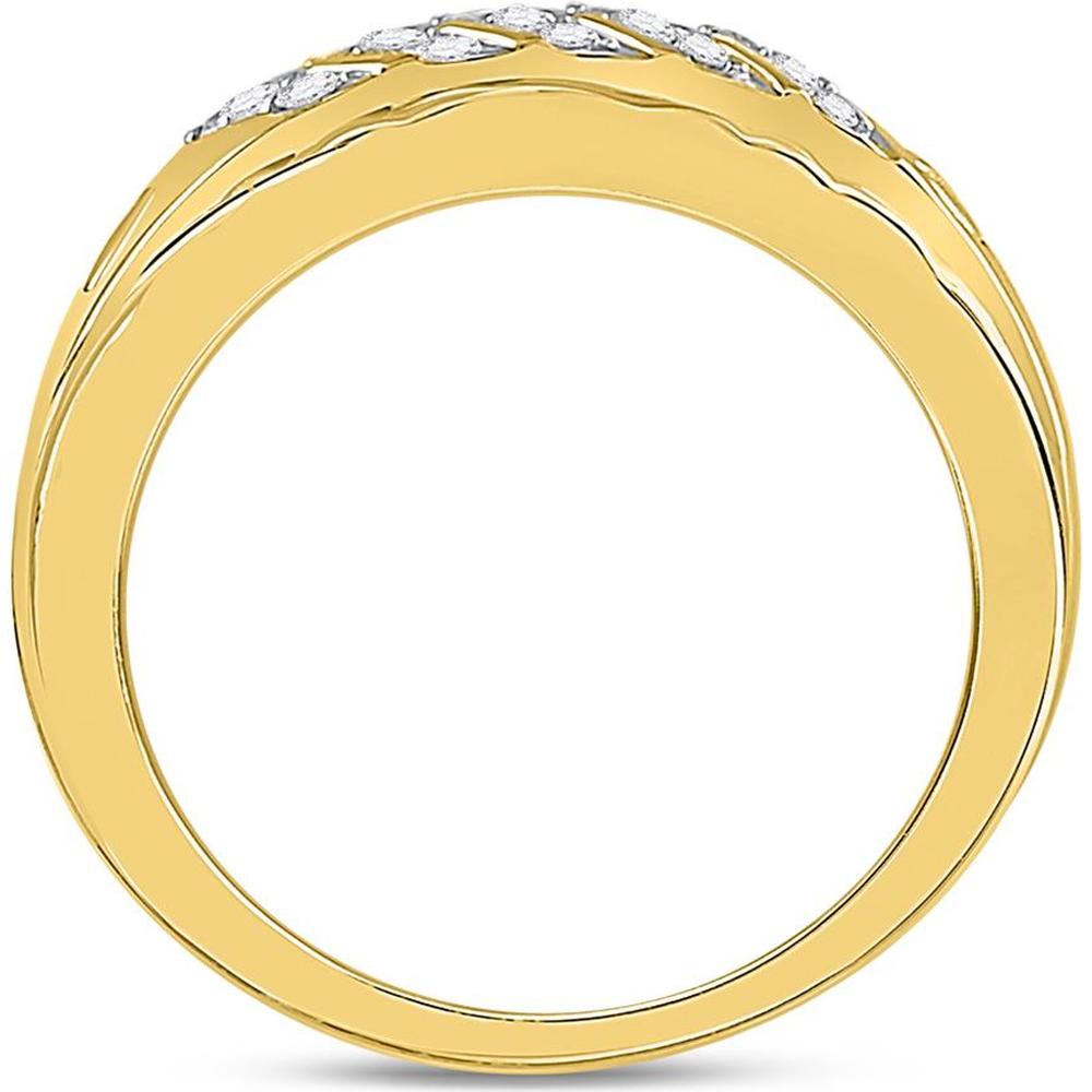 GND 10K Yellow Gold Round Diamond Wedding Band Ring with Prong-Set Diamonds - 0.20 Carat Total Diamond Weight