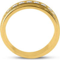GND 10K Yellow Gold Single Row Channel-Set Round Diamond Band - 1.00 Carat Total Diamond Weight