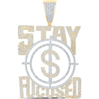 GND 10K Yellow Gold Stay Focused Diamond Pendant with Prong-Set Round Diamonds - 2.76 Carat Total Carat Weight