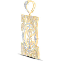 GND 10K Yellow Gold Stay Focused Diamond Pendant with Prong-Set Round Diamonds - 2.76 Carat Total Carat Weight