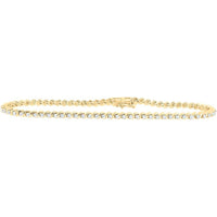 GND 10K Yellow Gold Tennis Bracelet with Prong-Set Round Diamonds - 1 Carat Total Diamond Weight