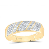 GND 10K Yellow Gold Two-Tone Round Diamond Cluster Matching Wedding Ring Set - 1/2 Carat Total Diamond Weight