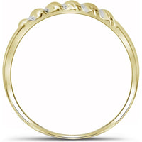 GND 10K Yellow Gold Wedding Ring Set with Prong-Set Round Diamond Cluster - 1/10 Total Carat Weight