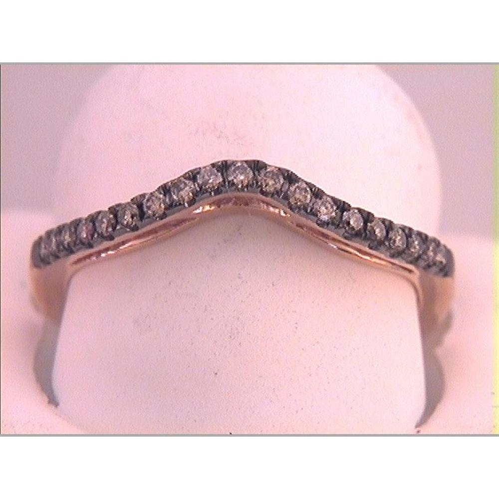 GND 14K Rose Gold Band Ring with Prong-Set Natural Brown Diamonds - 0.25 Carat Total Diamond Weight