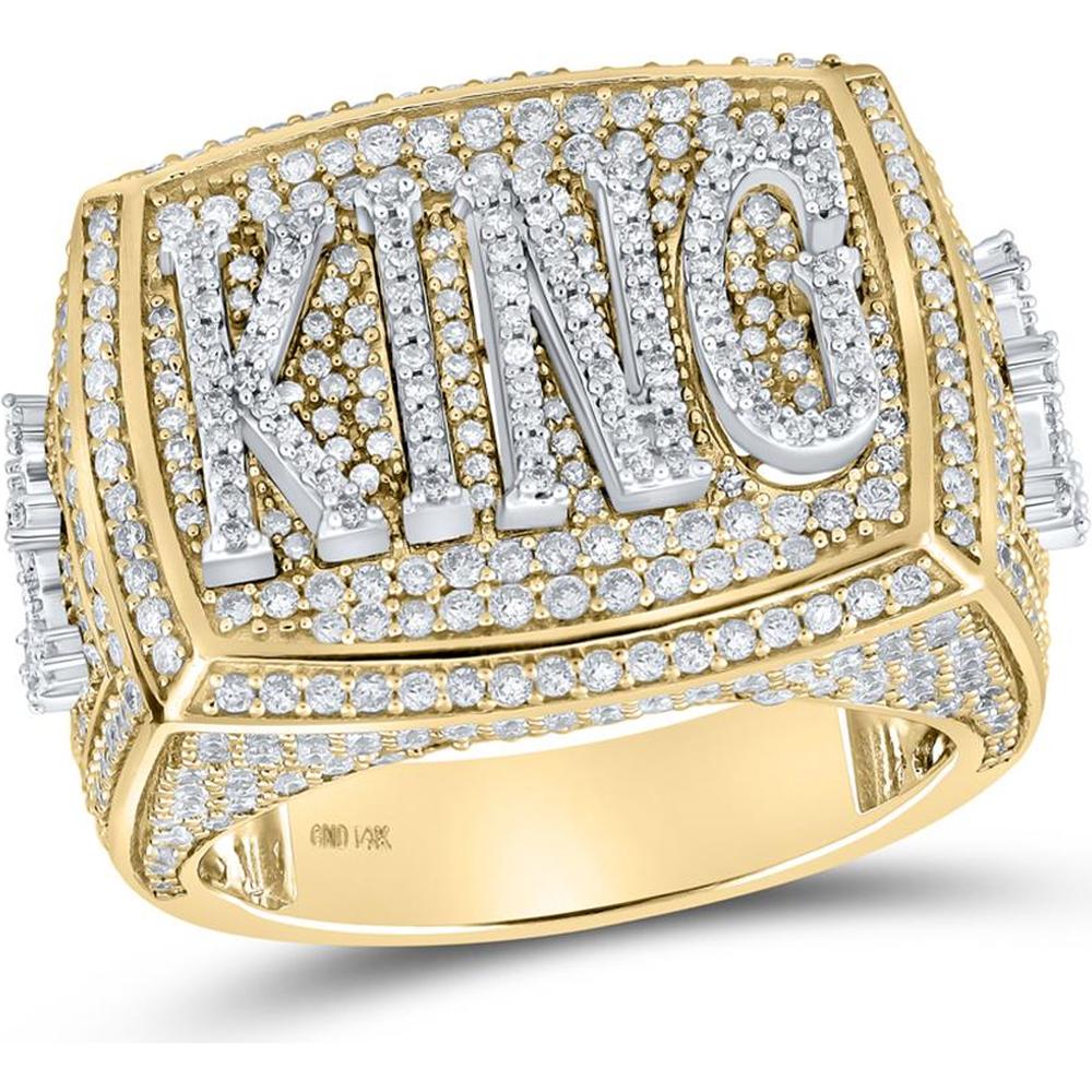 GND 14K Two-Tone Gold Men's King Ring with 2-3/4 Carat Total Round Diamonds