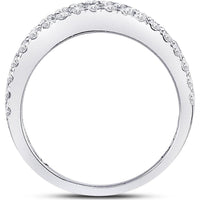 GND 14K White Gold Anniversary Band Ring with Channel-Set Baguette and Pave-Set Round Diamonds – 1.50 Carat Total Diamond Weight