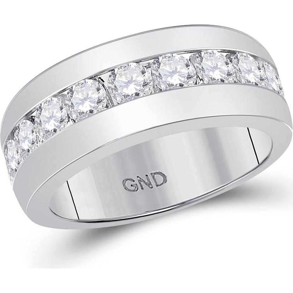 GND 14K White Gold Band with Channel-Set Round Diamonds – 2.00 Carat Total Diamond Weight