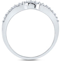 GND 14K White Gold Bridal Wedding Ring Set with Round and Baguette Diamonds - 1.00 Carat Total Diamond Weight