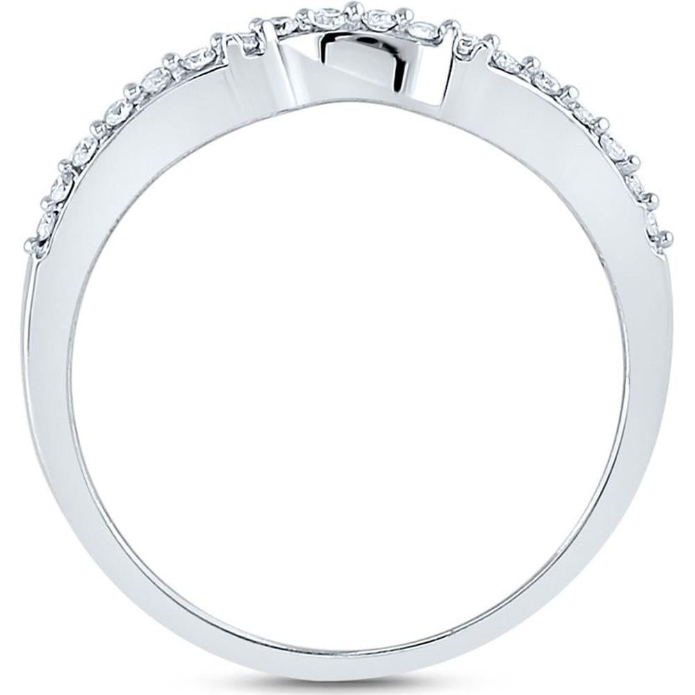 GND 14K White Gold Bridal Wedding Ring Set with Round and Baguette Diamonds - 1.00 Carat Total Diamond Weight