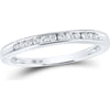 GND 14K White Gold Channel-Set Diamond Single Row Wedding Band - 1/6 Total Carat Weight