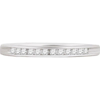 GND 14K White Gold Channel-Set Diamond Single Row Wedding Band - 1/6 Total Carat Weight