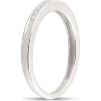 GND 14K White Gold Channel-Set Diamond Single Row Wedding Band - 1/6 Total Carat Weight